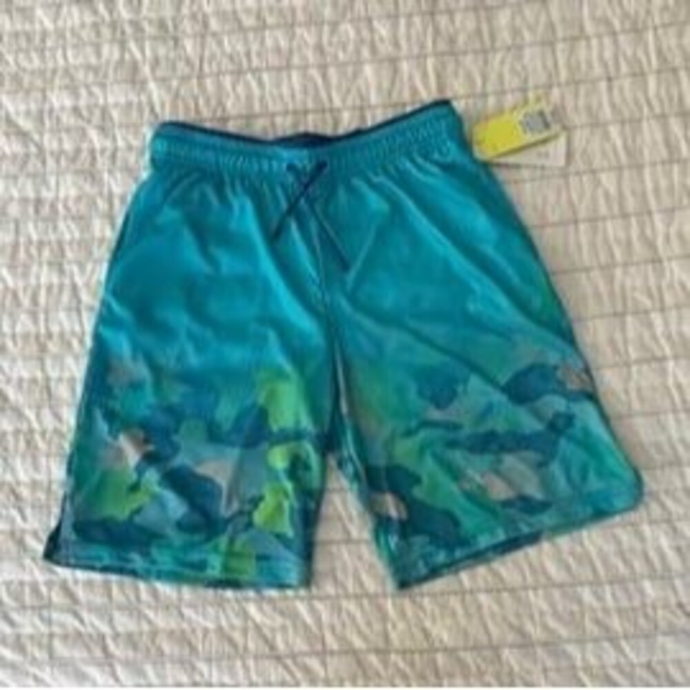 All in Motion Boys Shorts Blue Green Size Extra Large XL 14 New With Tags